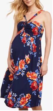 NWT Jessica Simpson Maternity Floral Halter Dress L